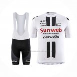 2020 Abbigliamento Ciclismo Sunweb Bianco Manica Corta e Salopette