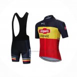 2021 Abbigliamento Ciclismo Alpecin Fenix Nero Giallo Rosso Manica Corta e Salopette