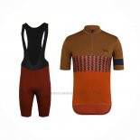 2021 Abbigliamento Ciclismo Rapha Marrone Arancione Manica Corta e Salopette