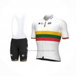2022 Abbigliamento Ciclismo Groupama FDJ Bianco Giallo Verde Rosso Manica Corta e Salopette
