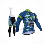 2015 Abbigliamento Ciclismo Tinkoff Saxo Bank Celeste Blu Manica Lunga e Salopette