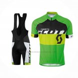 2016 Abbigliamento Ciclismo Scott Giallo Verde Manica Corta e Salopette