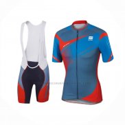 2016 Abbigliamento Ciclismo Sportful Rosso Blu Manica Corta e Salopette