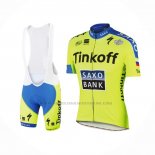 2016 Abbigliamento Ciclismo Tinkoff Saxo Bank Giallo Blu Manica Corta e Salopette