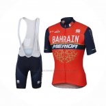2017 Abbigliamento Ciclismo Bahrain Merida Rosso Manica Corta e Salopette