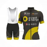 2017 Abbigliamento Ciclismo Direct Energie Marrone Manica Corta e Salopette