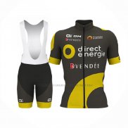 2017 Abbigliamento Ciclismo Direct Energie Marrone Manica Corta e Salopette
