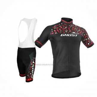 2018 Abbigliamento Ciclismo Ghost Rosso Nero Manica Corta e Salopette