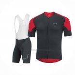2018 Abbigliamento Ciclismo Gore C7 CC Nero Rosso Manica Corta e Salopette