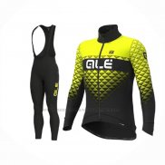 2020 Abbigliamento Ciclismo ALE Giallo Nero Manica Lunga e Salopette(3)