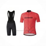 2021 Abbigliamento Ciclismo Shimano Rosso Manica Corta e Salopette(2)