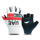 2021 UAE Guanti Corti Ciclismo Bianco Rosso