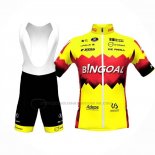 2023 Abbigliamento Ciclismo Bingoal WB Giallo Rosso Manica Corta e Salopette
