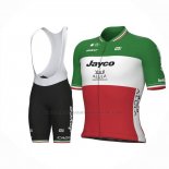 2023 Abbigliamento Ciclismo Jayco Alula Italia Campione Verde Bianco Rosso Manica Corta e Salopette