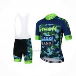 2024 Abbigliamento Ciclismo Tinkoff Blu Verde Manica Corta e Salopette