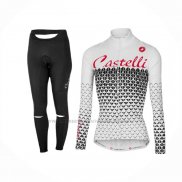 2017 Abbigliamento Ciclismo Donne Castelli Bianco Manica Lunga e Salopette