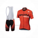 2017 Abbigliamento Ciclismo Sportful Arancione Manica Corta e Salopette