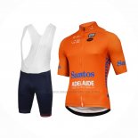 2018 Abbigliamento Ciclismo Tour Down Under Santos Arancione Manica Corta e Salopette
