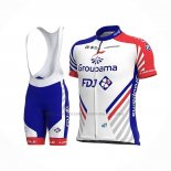 2020 Abbigliamento Ciclismo Groupama-FDJ Rosso Blu Manica Corta e Salopette