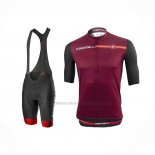 2021 Abbigliamento Ciclismo Castelli Spento Rosso Manica Corta e Salopette