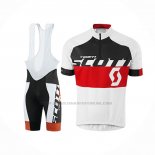 2016 Abbigliamento Ciclismo Scott Bianco Rosso Manica Corta e Salopette(1)