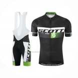 2016 Abbigliamento Ciclismo Scott Nero Verde Manica Corta e Salopette