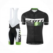 2016 Abbigliamento Ciclismo Scott Nero Verde Manica Corta e Salopette