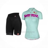 2017 Abbigliamento Ciclismo Donne Castelli Azzurro Manica Corta e Salopette