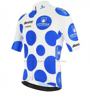 2020 Abbigliamento Ciclismo Vuelta Espana Blu Bianco Manica Corta