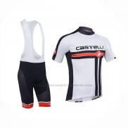 2013 Abbigliamento Ciclismo Castelli Bianco Manica Corta e Salopette