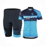 2016 Abbigliamento Ciclismo Scott Nero Blu Manica Corta e Salopette(1)