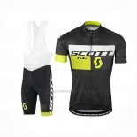 2016 Abbigliamento Ciclismo Scott Verde Nero Manica Corta e Salopette