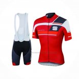 2016 Abbigliamento Ciclismo Sportful Nero Rosso Manica Corta e Salopette