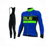 2017 Abbigliamento Ciclismo ALE Bering Blu Verde Manica Lunga e Salopette