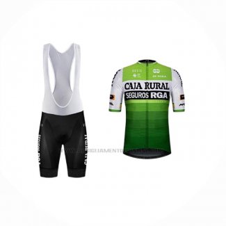 2020 Abbigliamento Ciclismo Caja Rural Bianco Verde Manica Corta e Salopette