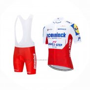 2020 Abbigliamento Ciclismo Deceuninck Quick Step Bianco Rosso Manica Corta e Salopette