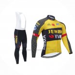 2021 Abbigliamento Ciclismo Jumbo Visma Giallo Nero Manica Lunga e Salopette