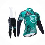 2021 Abbigliamento Ciclismo Vital Concept-BB Hotels Verde Manica Lunga e Salopette