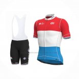 2022 Abbigliamento Ciclismo Groupama-FDJ Rosso Luxembourg Champion Manica Corta e Salopette