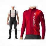 2023 Abbigliamento Ciclismo Castelli Rosso Manica Lunga e Salopette